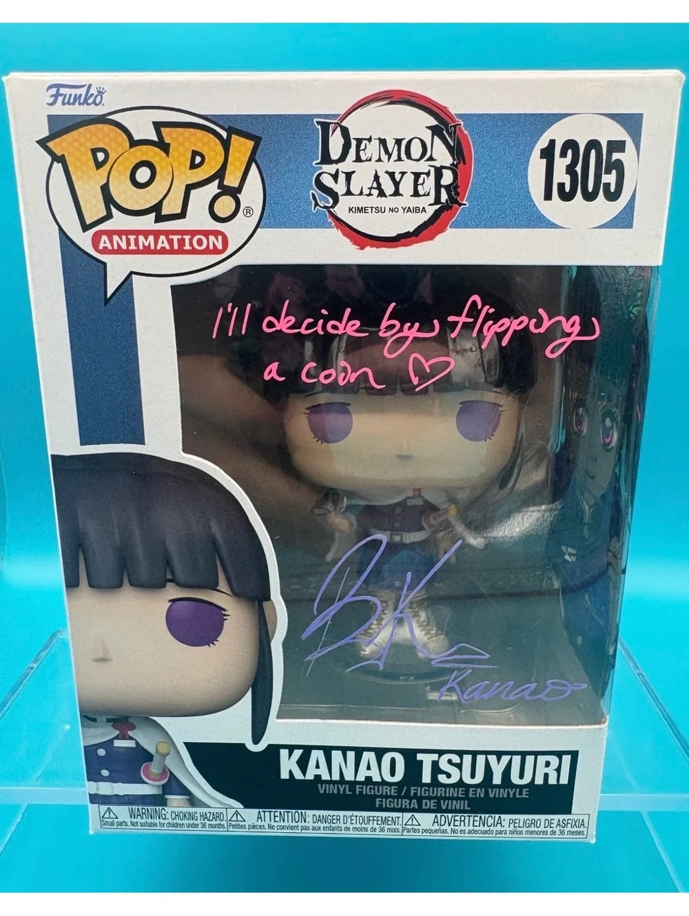 Brianna Knickerbocker signed Kanao Tsuyuri Funko with custom window art MAS COA
